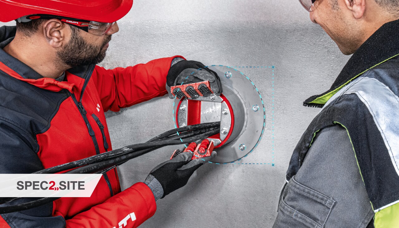 Hilti insener demonstreerib kliendile elektripaigaldiste tuletõkkelahendust