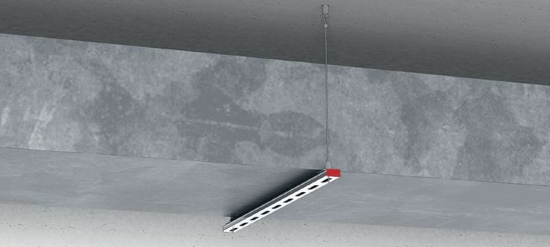 Komplekti MW-EB CL kanalilukk ja tross, rõngaspoldiga ots Eelmonteeritud keermestatud rõngaspoldi ja reguleeritava kanalilukuga tross, mis on mõeldud betoonist ja terasest tugiposti trapetsite kinnitamiseks Rakendused 1